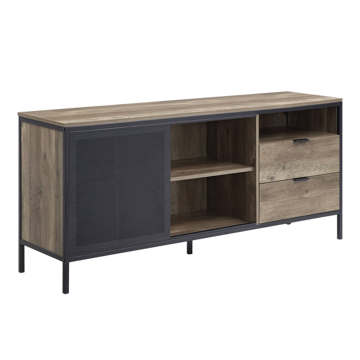 Nantan - Rustic TV Stand - Black / Oak