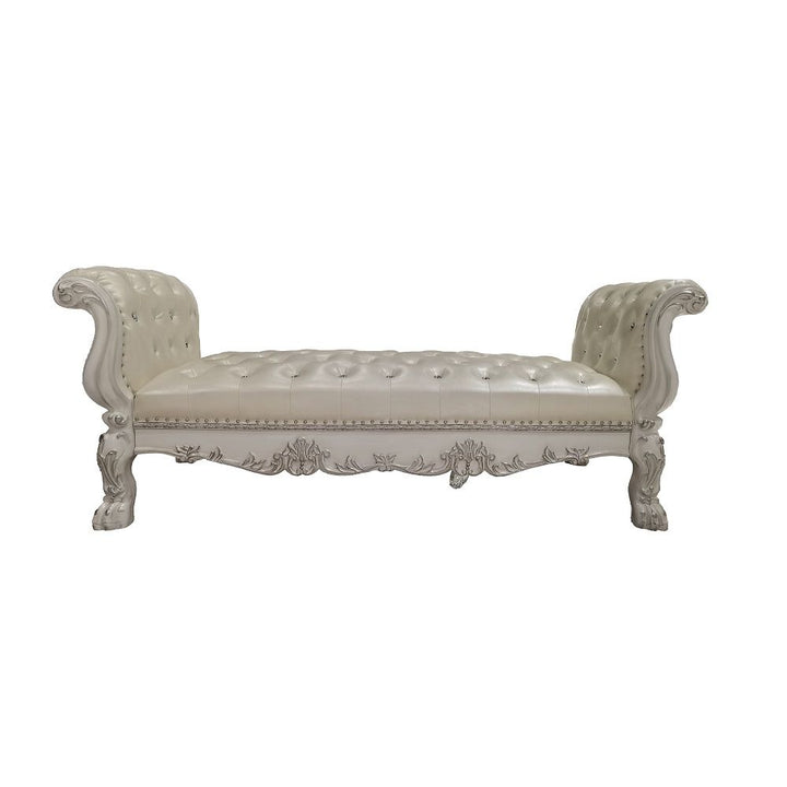 Dresden - Bench - Synthetic Leather & Bone White