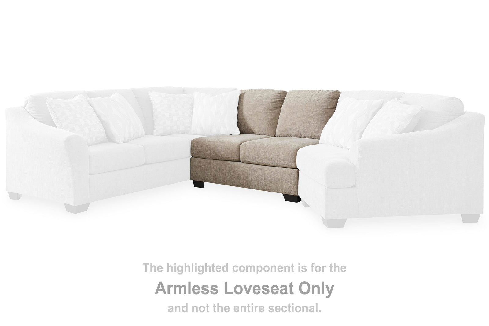 Brogan Bay Armless Loveseat - Light Brown (2)