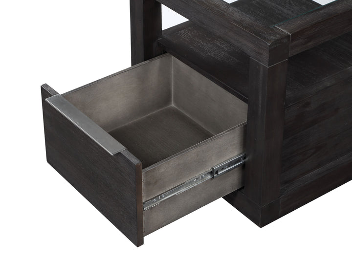 Modus Furniture Azu522 Oxford One Drawer End Table In Basalt Grey