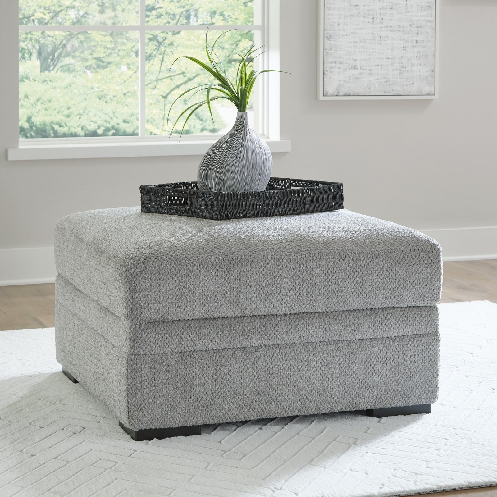 Casselbury Ottoman With Storage - Dark Gray (2)
