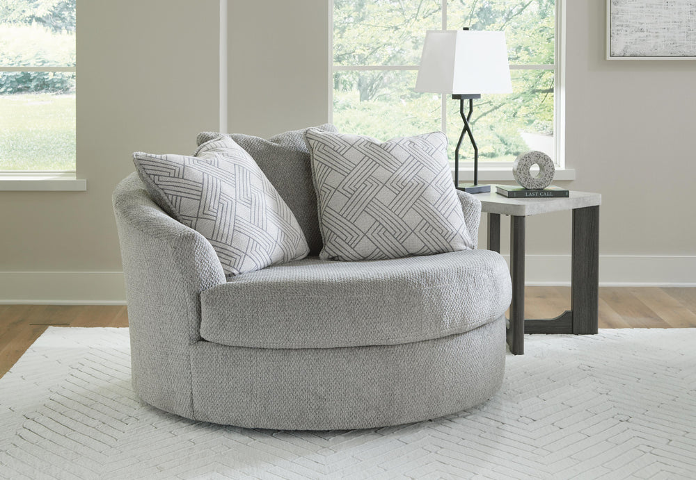 Casselbury Oversized Swivel Accent Chair - Dark Gray (2)