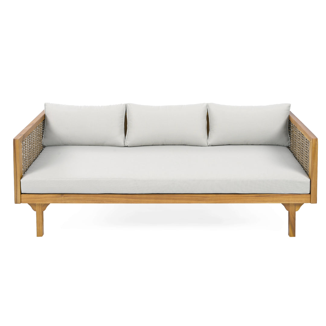 Claremont Rattan Arm Outdoor Daybed – Light Grey