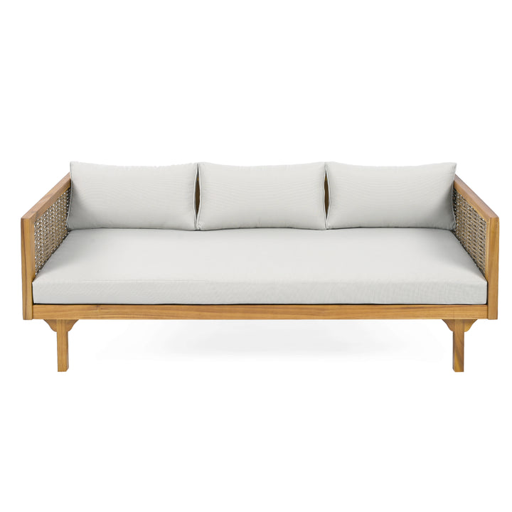 Claremont Rattan Arm Outdoor Daybed – Light Grey