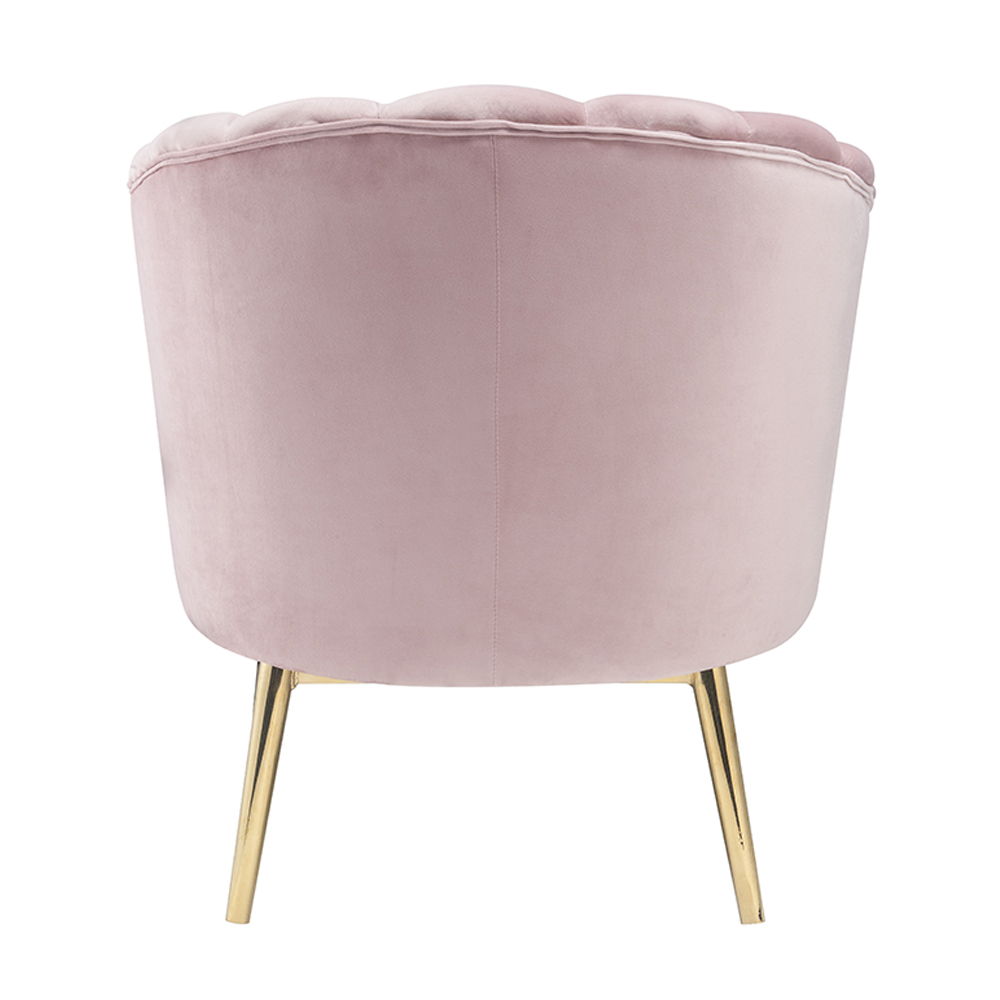 Colla - Accent Chair - Blush Pink Velvet & Gold