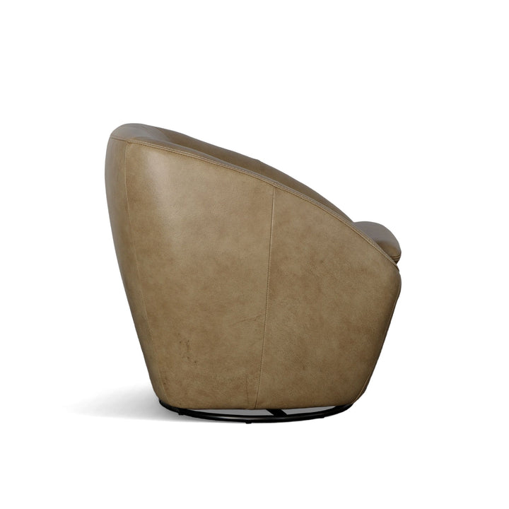 Wade Leather Swivel Chair in Barley