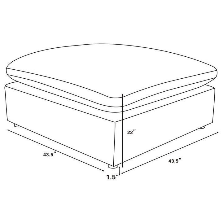 Raleigh - Boucle Upholstered Ottoman - Gray