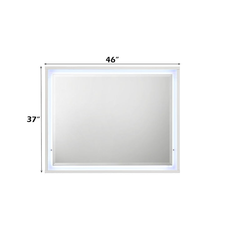 Esther - Mirror With LED - White / Silver