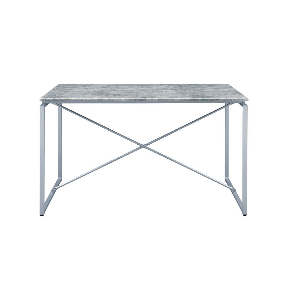 Jurgen - Dining Table - Faux Concrete & Silver