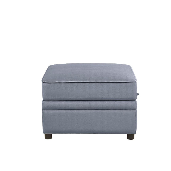 Bois II Ottoman with Storage in Gray Velvet