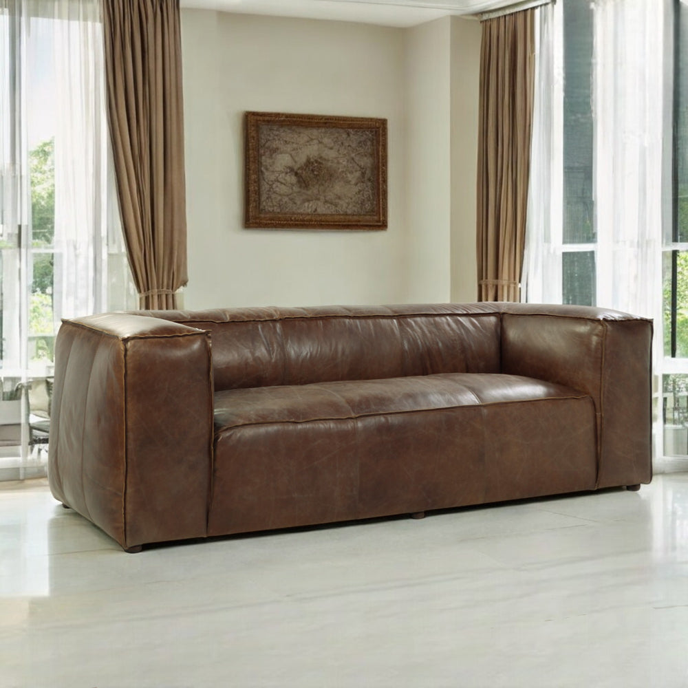 Brancaster Sofa in Retro Brown Top Grain Leather
