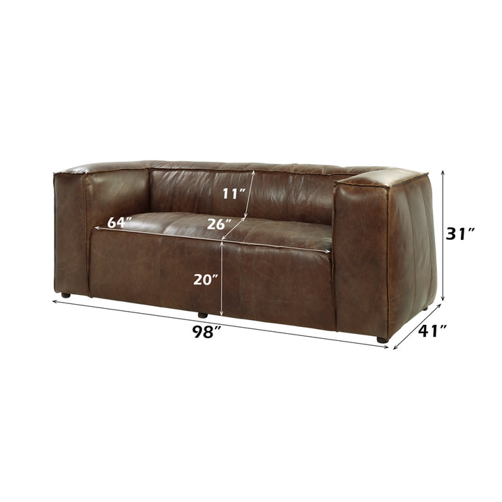 Brancaster Sofa in Retro Brown Top Grain Leather - dimensions