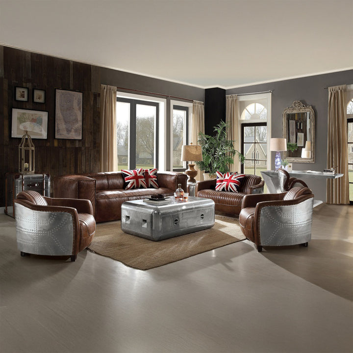 Brancaster Sofa in Retro Brown Top Grain Leather - lifestyle