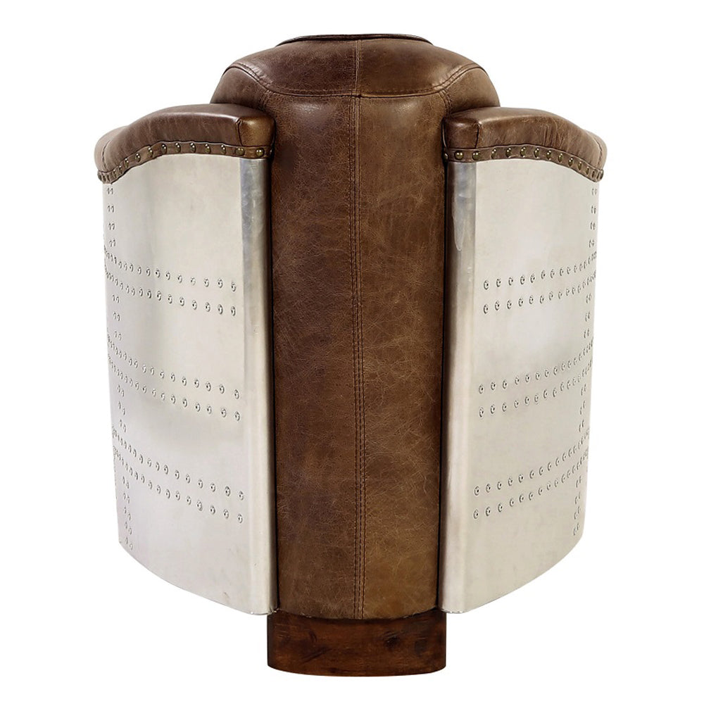 Brancaster Chair in Retro Brown Top Grain Leather & Aluminum