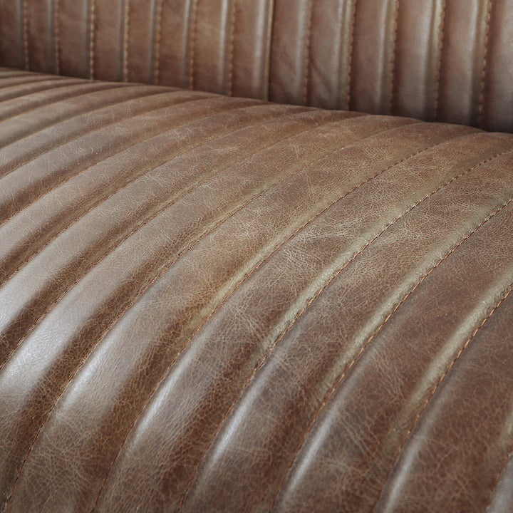 Brancaster Chair in Retro Brown Top Grain Leather &amp; Aluminum