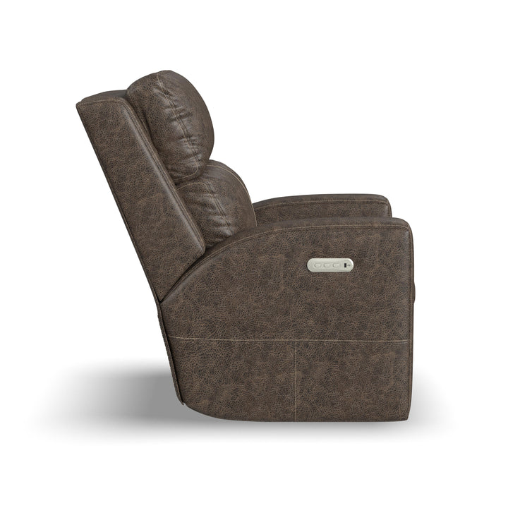 Score Leather Power Recliner with Power Headrest &amp; Lumbar