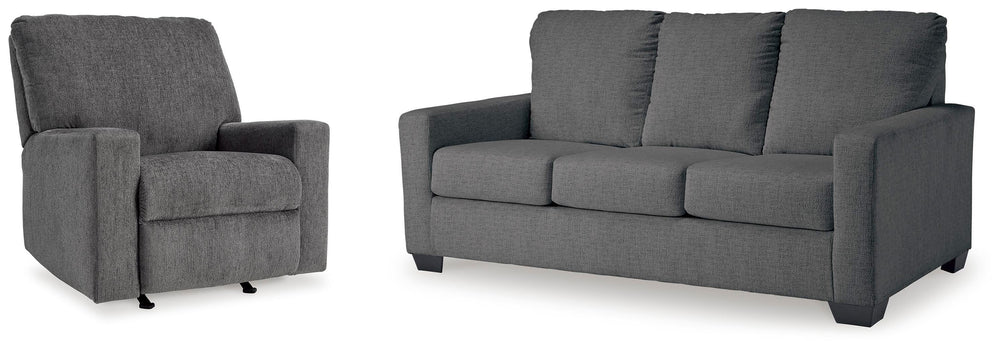 Rannis Full Sofa Sleeper and Recliner - Pewter (1)