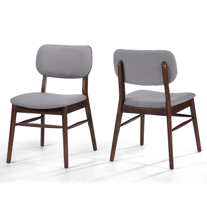 Splayed Leg Dining Chair – Walnut/Light Gray (Set of 2)