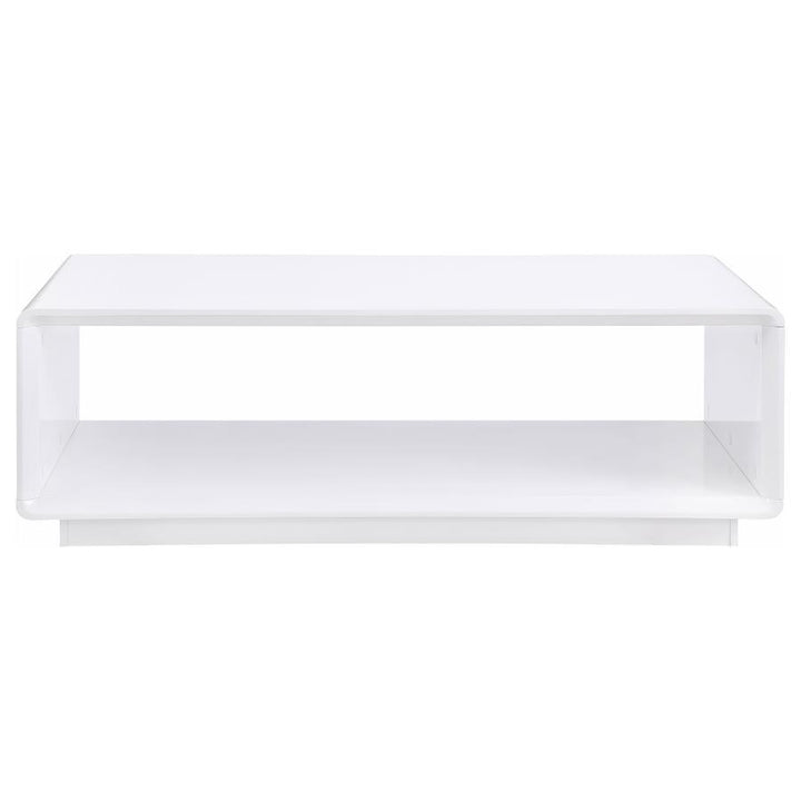 Paseo - Rectangular Cocktail Coffee Table - White High Gloss