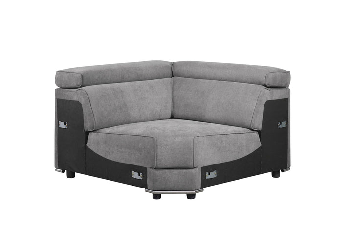 Alwin Modular - Wedge in Dark Gray Fabric