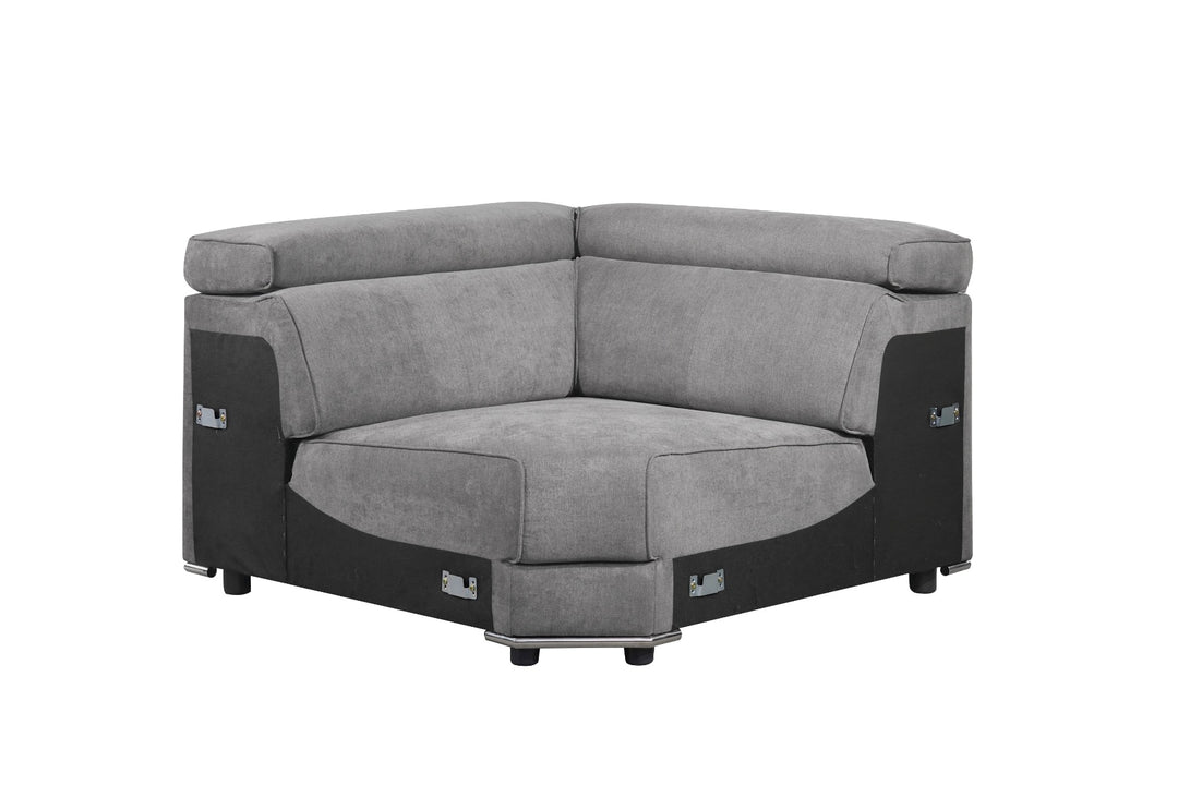 Alwin Modular - Wedge in Dark Gray Fabric