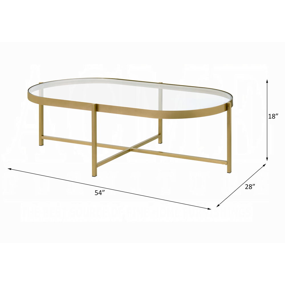 Charrot - Coffee Table - Clear Glass Top & Gold