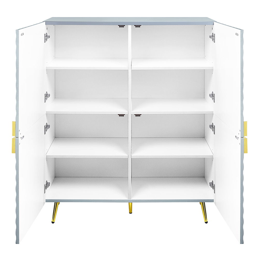 Gaines - Accent Cabinet - Gray High Gloss