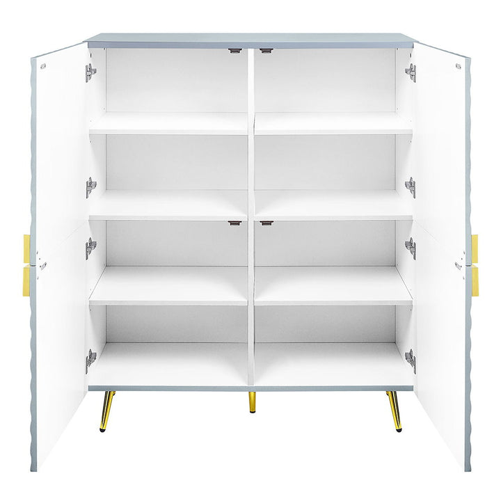 Gaines - Accent Cabinet - Gray High Gloss