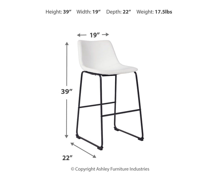 Centiar - Tall UPH Barstool (Set of 2) - White