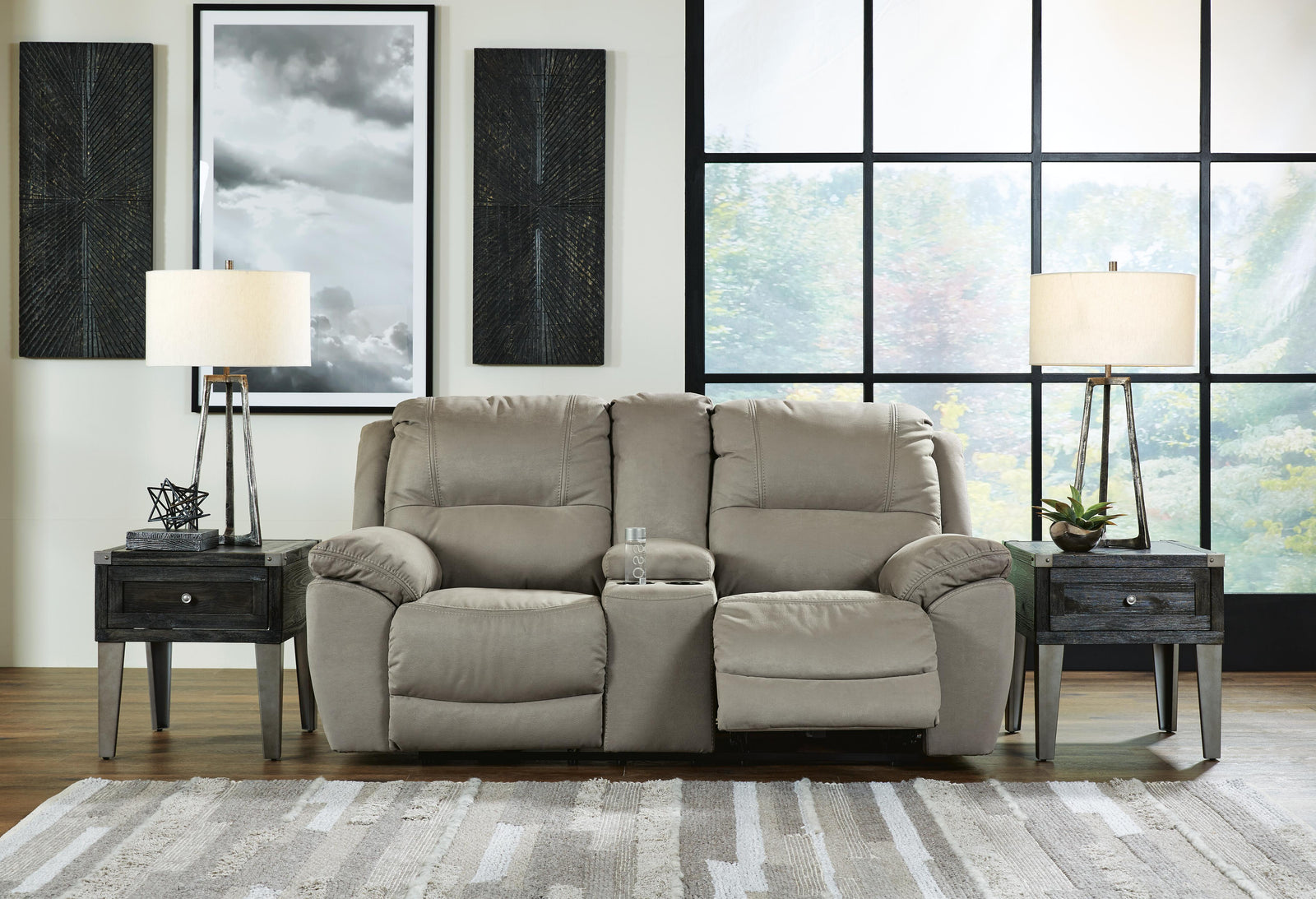Next-Gen Gaucho Reclining Loveseat with Console - Beige (2)