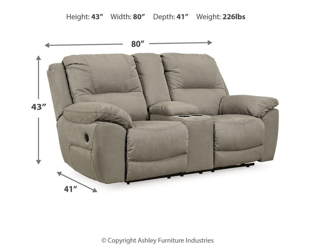 Next-Gen Gaucho Reclining Loveseat with Console - Beige (8)