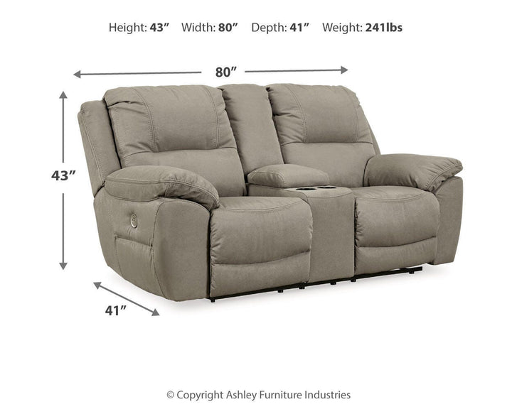 Next-Gen Gaucho Power Reclining Loveseat with Console - Beige (10)