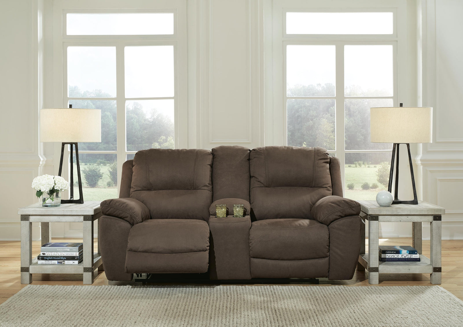 Next-Gen Gaucho Reclining Loveseat with Console - Dark Brown (2)
