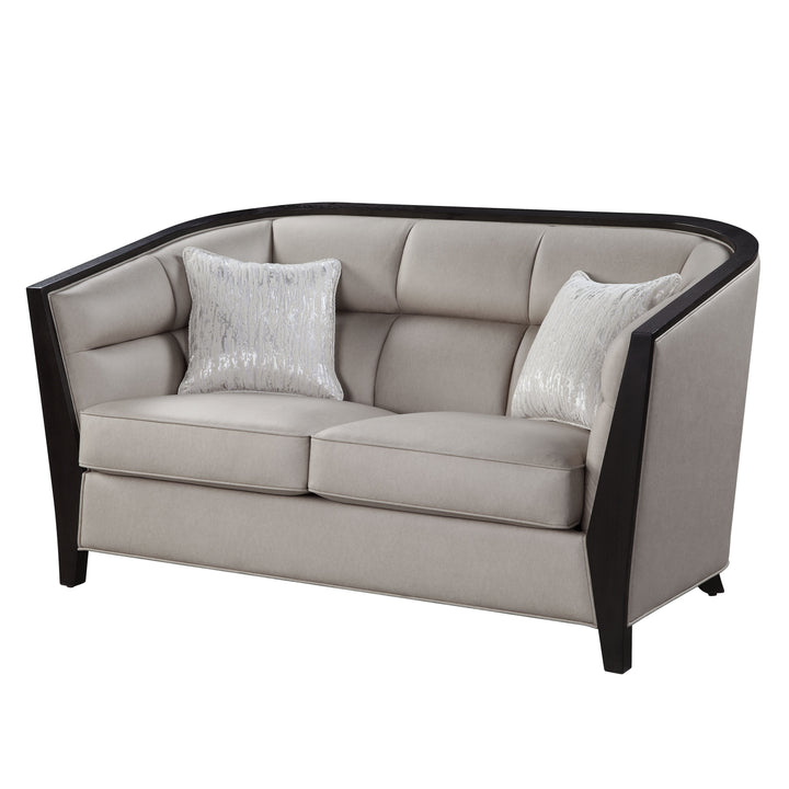 Zemocryss Loveseat with 2 Pillows in Beige Fabric