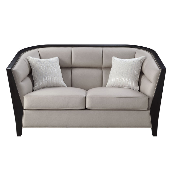 Zemocryss Loveseat with 2 Pillows in Beige Fabric