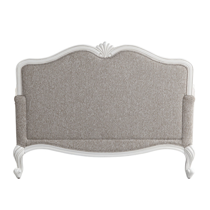 Ciddrenar Loveseat with 3 Pillows in Fabric &amp; White