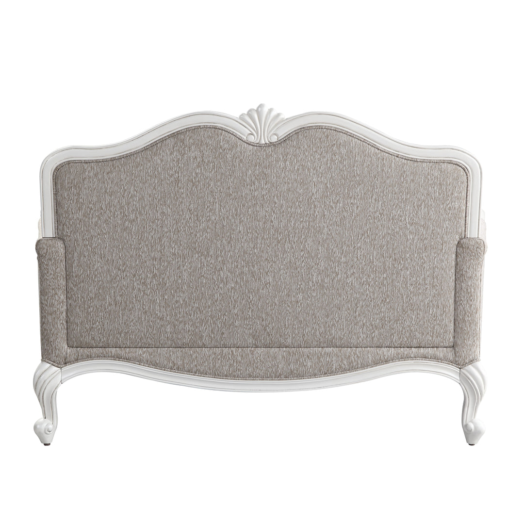 Ciddrenar Loveseat with 3 Pillows in Fabric & White