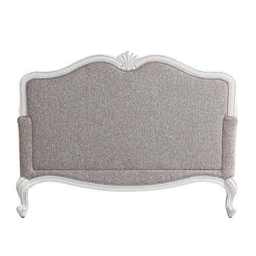 Ciddrenar Loveseat with 3 Pillows in Fabric & White