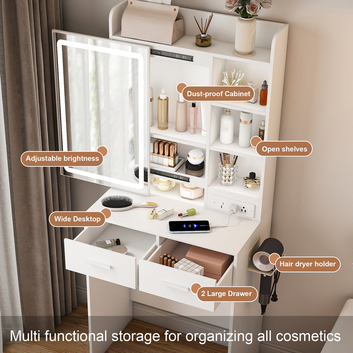 space-saving-white-makeup-vanity-desk-with-mirror-adjustable-led-lights-includes-stool-shelf
