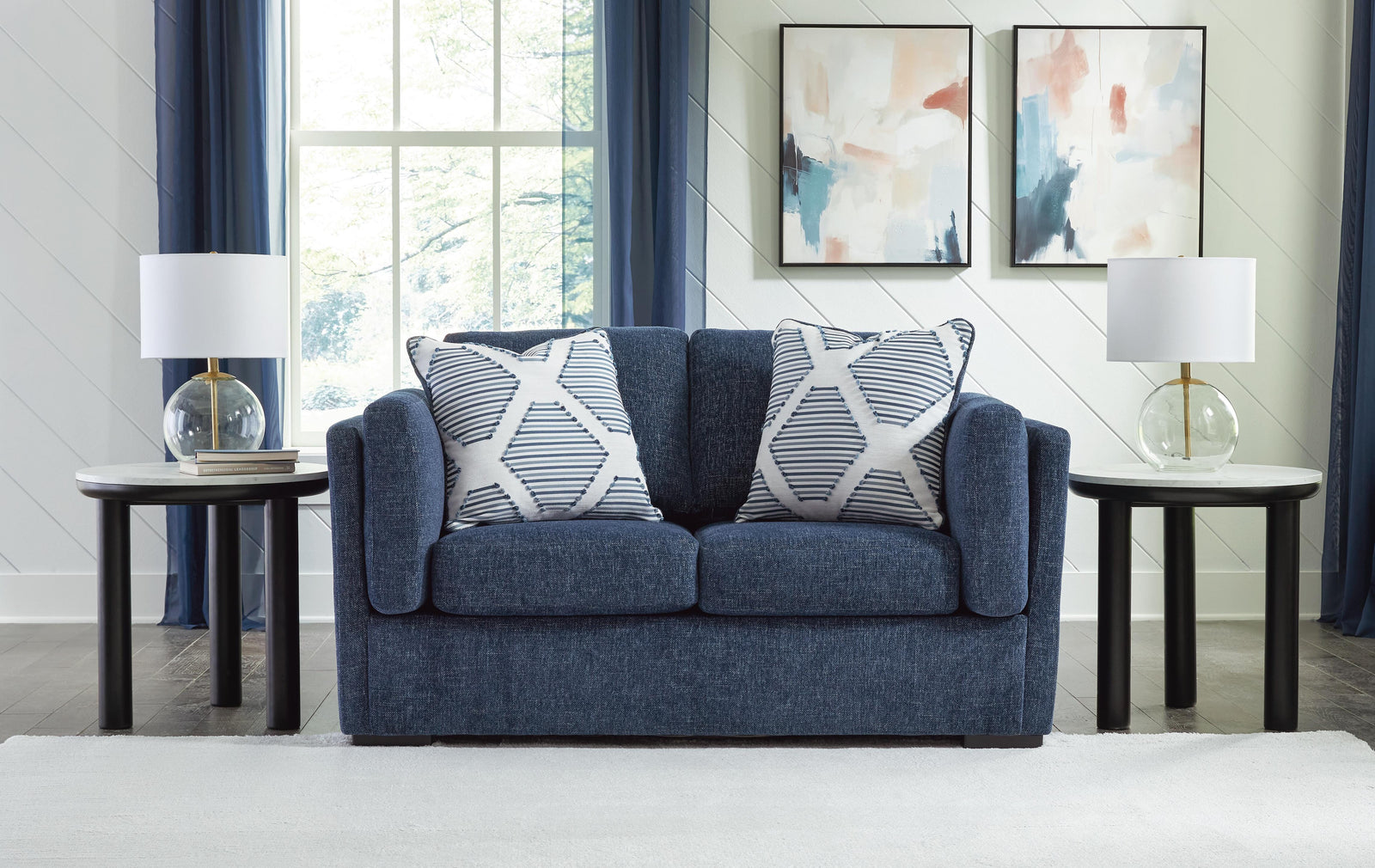 Evansley Loveseat - Blue (2)