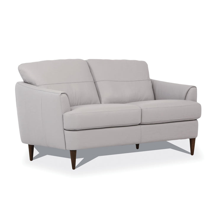 Helena Loveseat in Pearl Gray Top Grain Leather