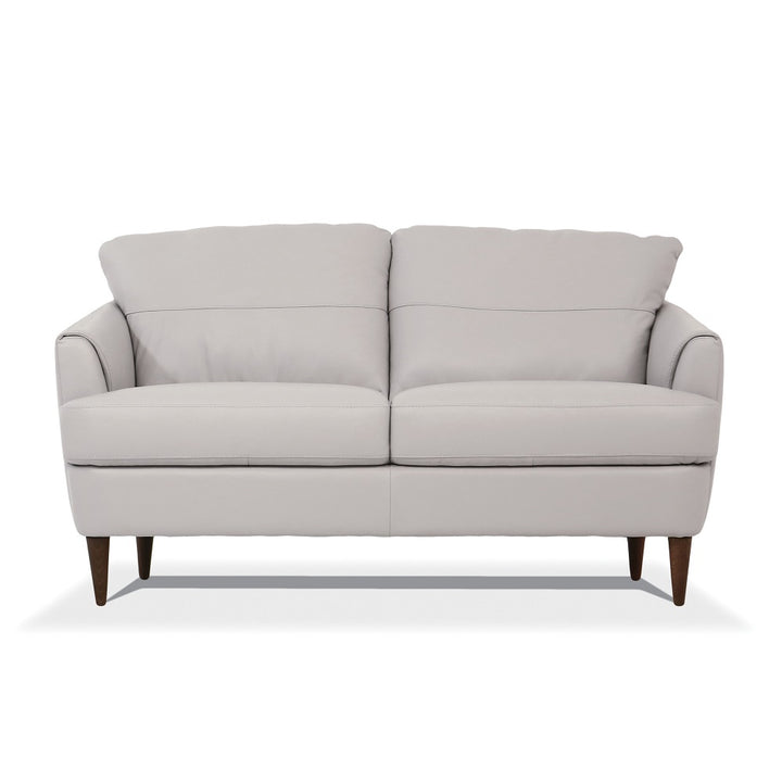 Helena Loveseat in Pearl Gray Top Grain Leather