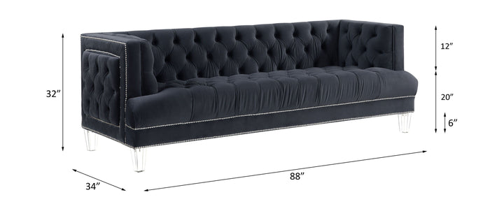 Ansario - Sofa - Charcoal Velvet