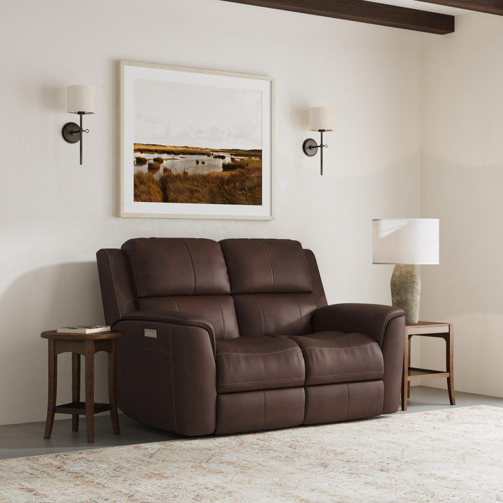 flexsteel-henry-leather-power-reclining-loveseat-burnt-umber