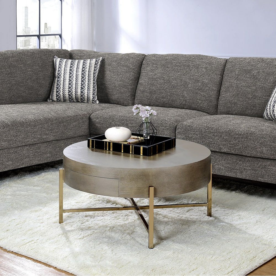 ACME Furniture Weyton Coffee Table Light Brown & Champagne
