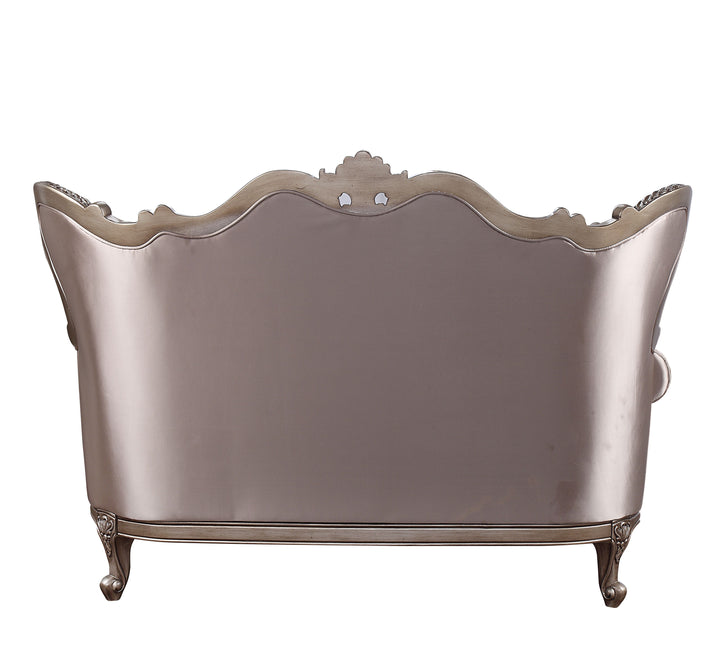 Jayceon Loveseat with 2 Pillows in Fabric &amp; Champagne