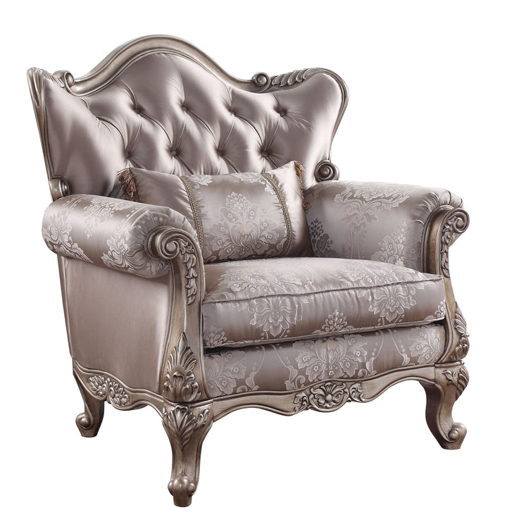 Jayceon Chair with Pillow in Fabric &amp; Champagne