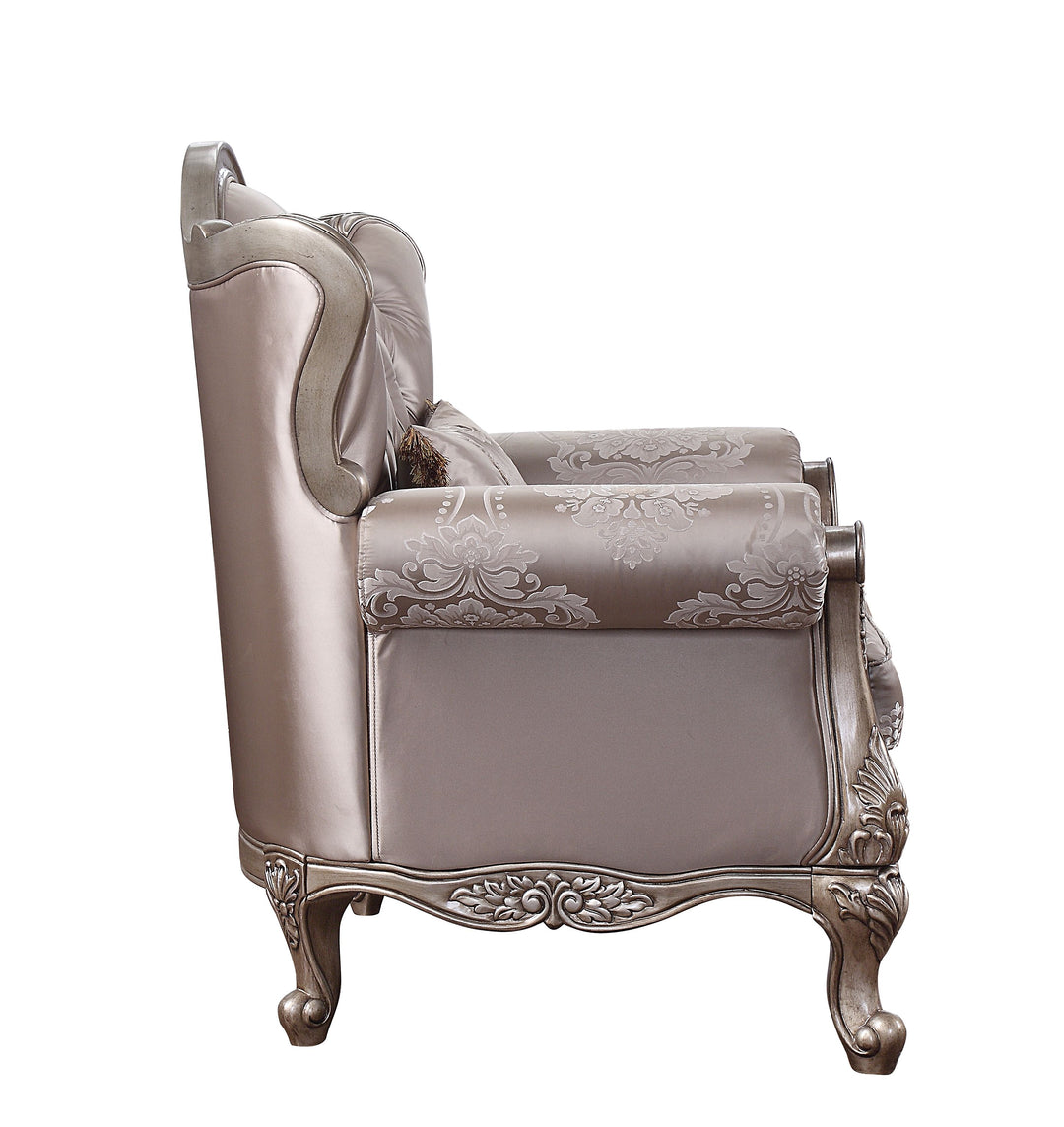 Jayceon Chair with Pillow in Fabric & Champagne