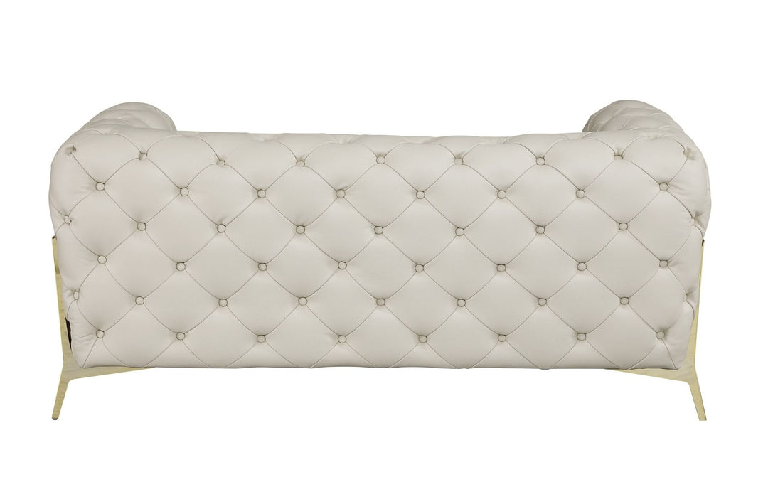 DivanItalia 970 Italian Leather Beige Loveseat