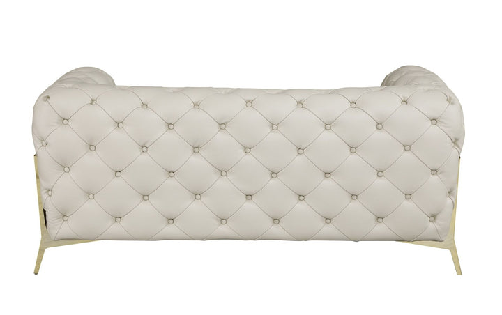 DivanItalia 970 Italian Leather Beige Loveseat